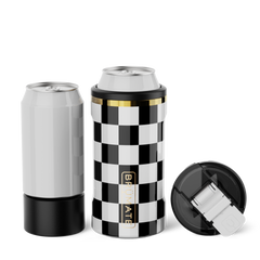 Hopsulator Trio V2 | Black & White Checker | 12/16oz Standard Cans - Daily Clean