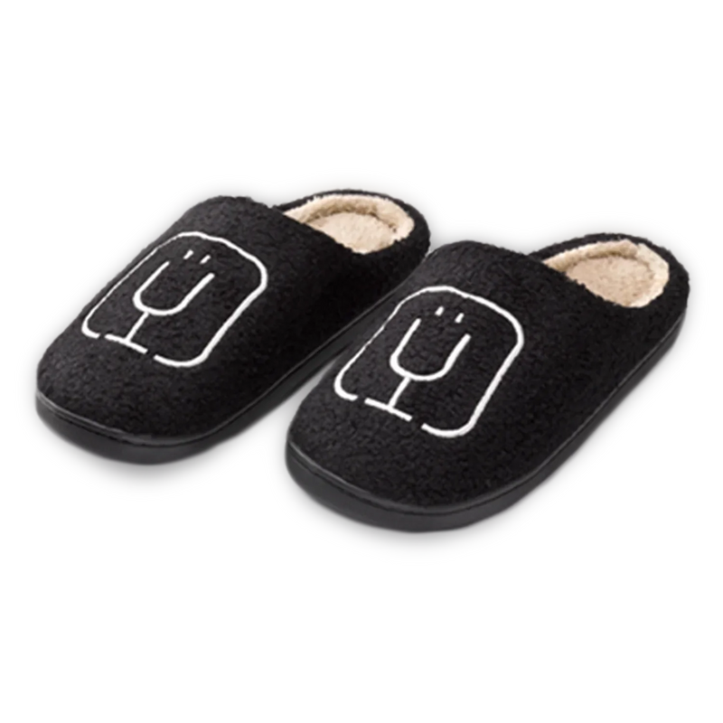 BruMate Fuzzy Slippers | Black - Easy Replace