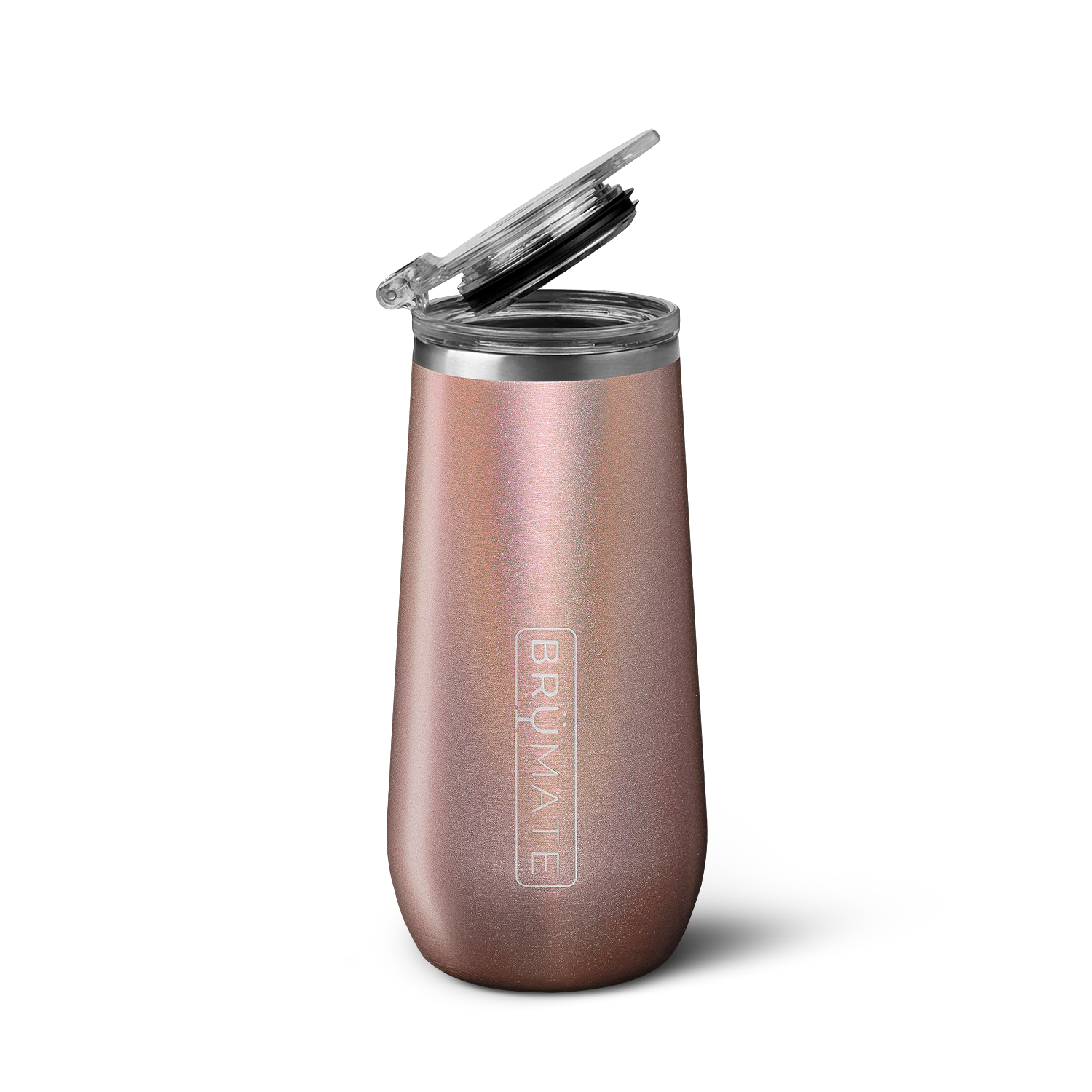 Champagne Flute | Glitter Rose Gold | 12oz - Ready To Go